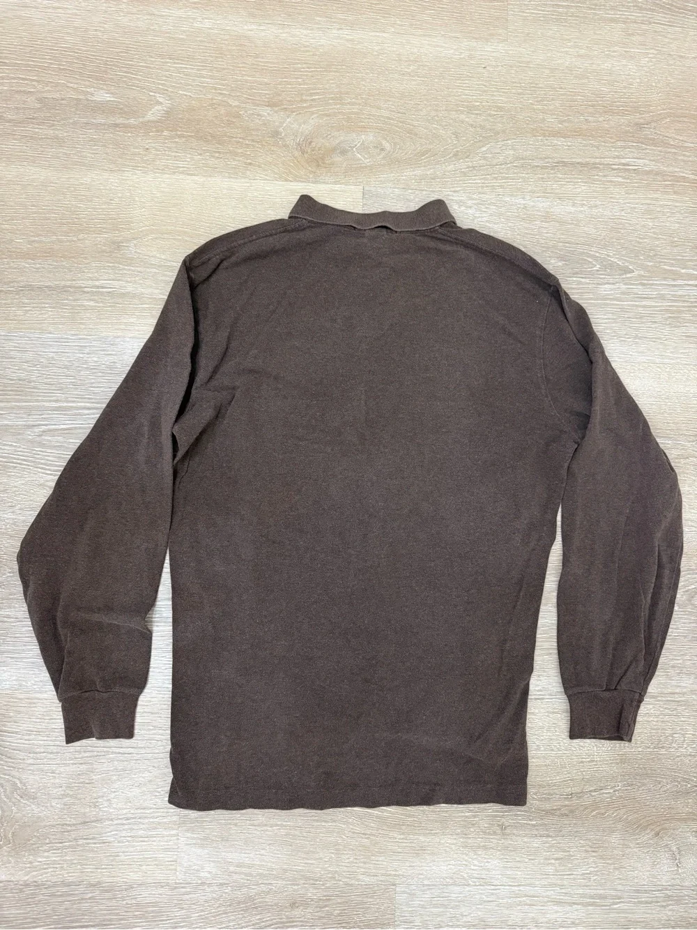 Vintage Polo Ralph Lauren Polo Long Sleeve Brown Cotton Size M Relaxed Fit